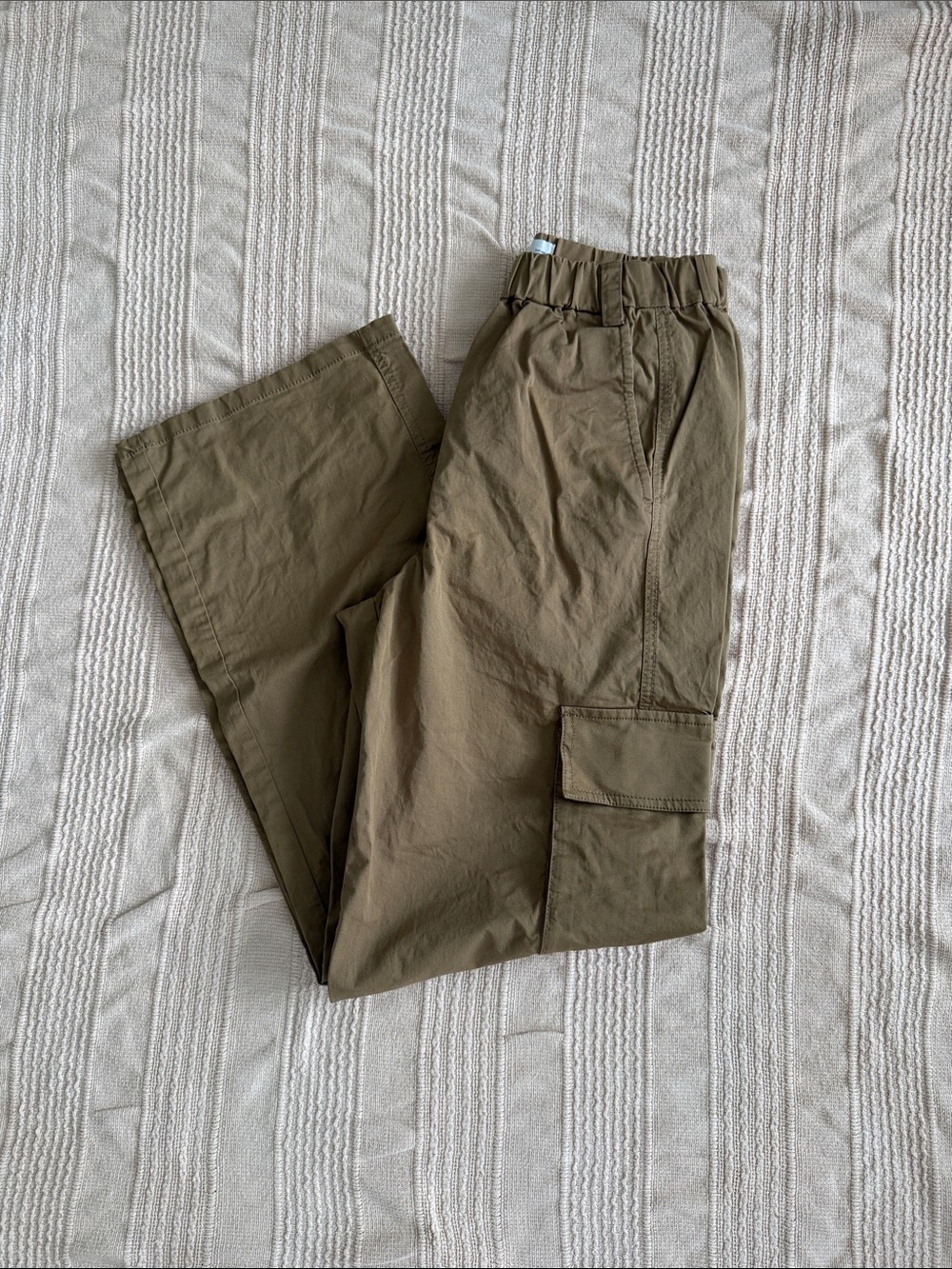 Mango Olive Utility Cargo Trousers